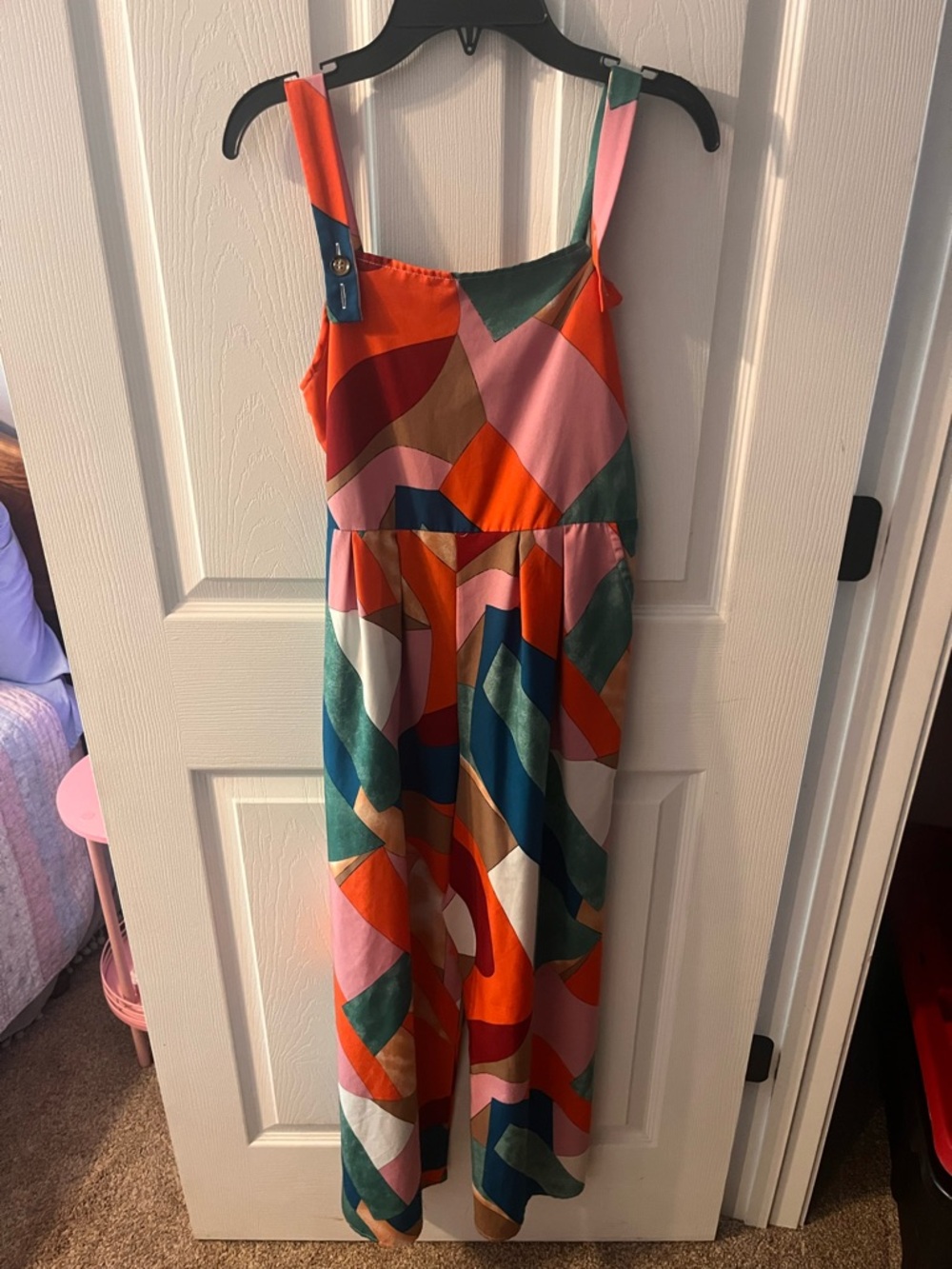 Girls Multicolor Geometric Print Jumpsuit